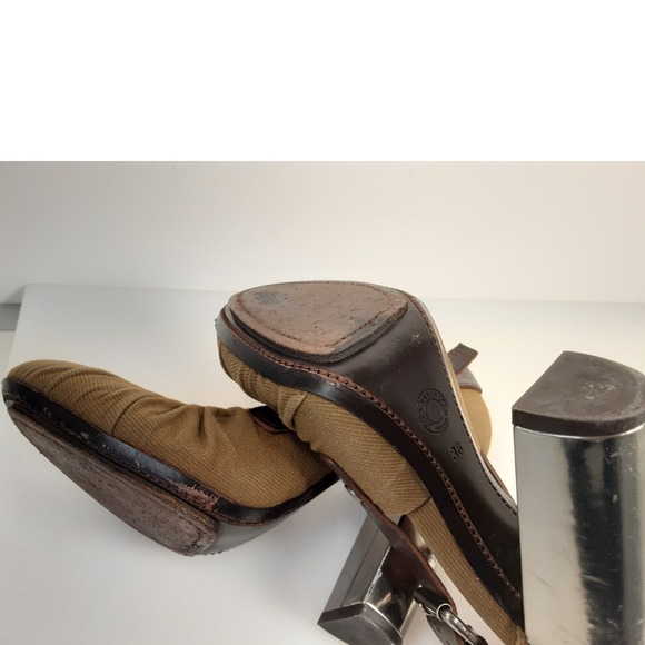 Dries Van Noten Italy Heels Military Style Heels Green Kaki Brown US 5 - Picture 9 of 9